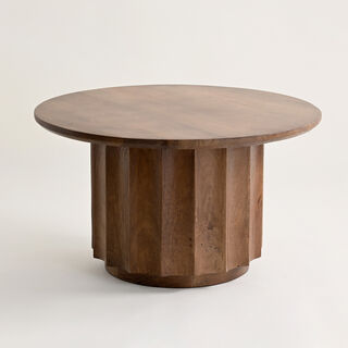 هومز طاولة قهوة من الخشب والرخام باللون البني 40*70*70سم