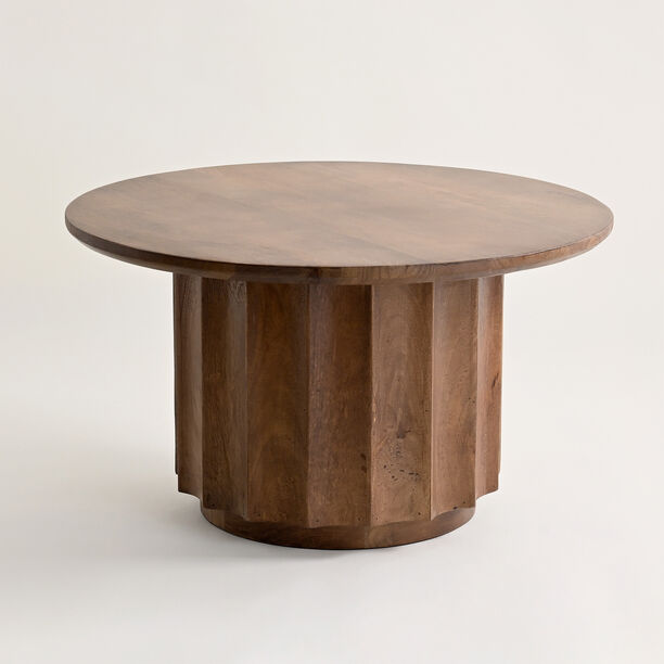 هومز طاولة قهوة من الخشب والرخام باللون البني 40*70*70سم image number 0