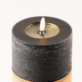 LED rustic candle in black 10*20cm