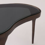 Homez metal side table metal with black glass 63*44*45 cm image number 2