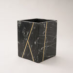 Homez black marble waste basket 19*19*25cm image number 0