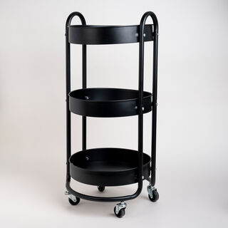 Alberto round black metal storage trolley 43.4*33.9*78.8 cm