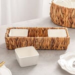 3Pcs Porcelain Square Dish With Rattan Basket image number 3