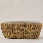 Porcelain Round Salad Bowl With Rattan Basket image number 1