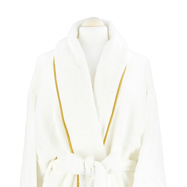 100% cotton bathrobe with gold sateen piping size L/XL image number 4