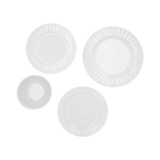 La Mesa 16 Pieces Dinner Set Embossed White