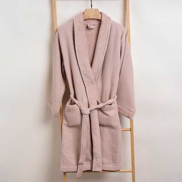 Ambra pink cotton bathrobe L/XL image number 5