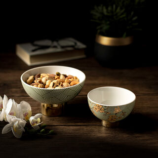 Dallaty green porcelain date bowls set 2 pcs