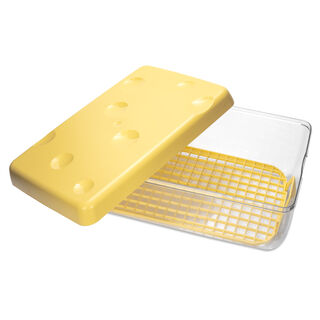 Plastic Cheese Saver With Yellow Lid10Cm