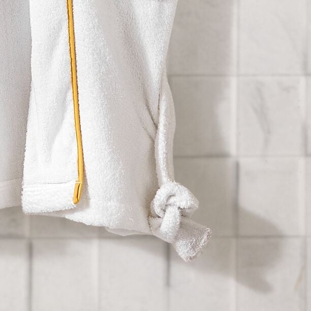 100% cotton bathrobe with gold sateen piping size S/M image number 8