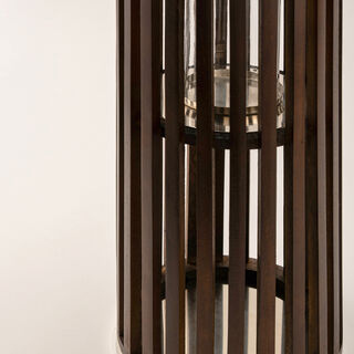Homez stainless steel silver wood lantern 23*69 cm
