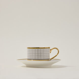 Dallaty white and black porcelain English tea cups set 12 pcs