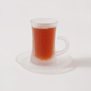 Dallaty tea set 18pcs glass grey line pattern