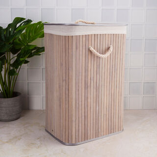 Cottage grey bamboo hamper 40*30*60 cm