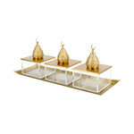 طقم اطباق تقديم بغطاء 3 قطع  مع صينية image number 1