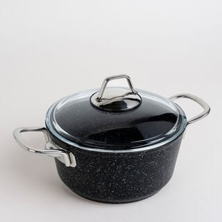 Alberto 7 piece black granite cookware set