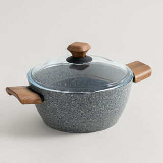 Alberto aluminium 9pcs cookware set, grainstone grey