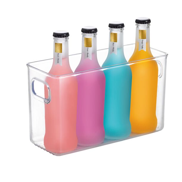 Transparent acrylic fridge storage basket 255*100*150mm image number 2