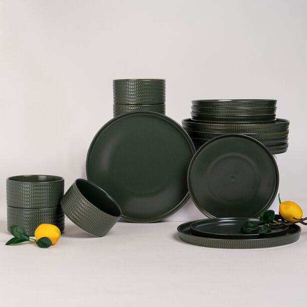 La Mesa green porcelain 18 pc dinner set image number 7