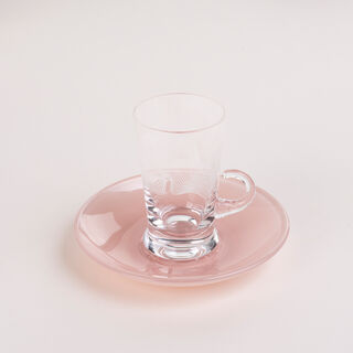 Dallaty peach porcelain and glass Tea and coffee cups set 18 pcs