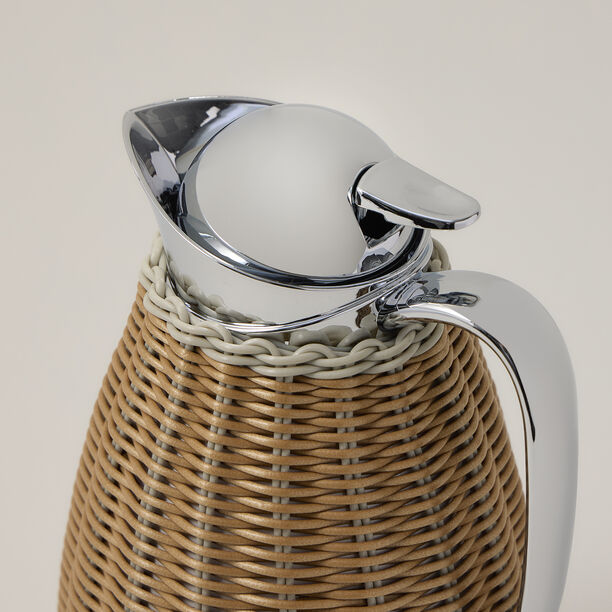 Dallety Steel Vacuum Flask Rattan Design Brown 1L image number 1