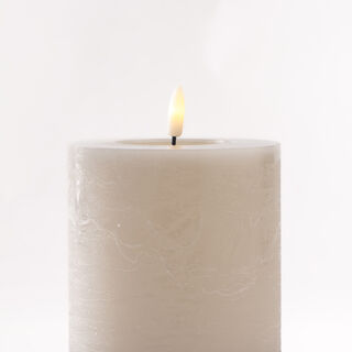 LED rustic candle in grey 10*20cm