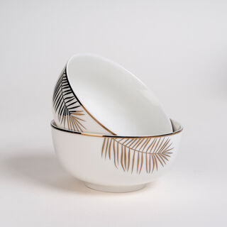 La Mesa 2 Pieces Bowl Gold Leaf N Bone 5.5