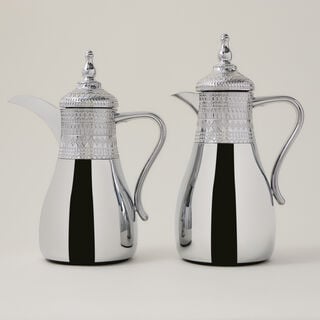 Dallaty jambiyah set of 2 silver steel vacuum flask