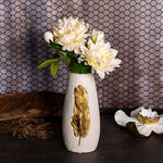 Ceramic Vase Feather Gold  image number 4