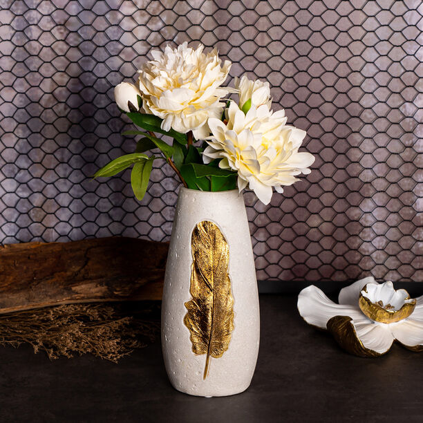 Ceramic Vase Feather Gold  image number 4