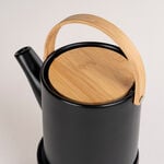 إبريق شاي وسخان إنجليزي بورسلان أسود من دلتي image number 1