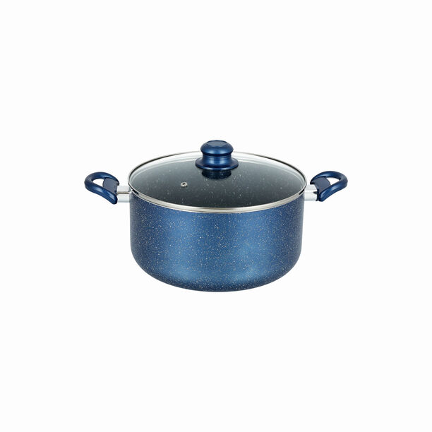 Pentola 7Pcs Aluminum Non Stick Cookware Set With Glass Lids, Blue image number 1