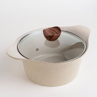 Alberto 8 piece creamy granite cookware set