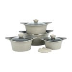 Alberto 8 piece beige granite cookware set image number 1