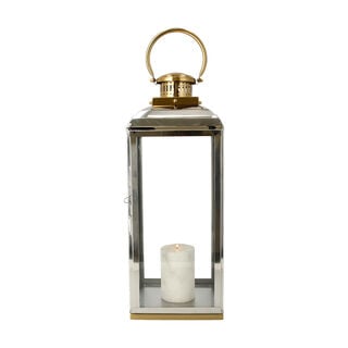 Lantern Stainless Steel Silver & Gold
