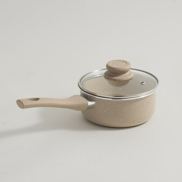 Alberto aluminum milk pot 1.1L with lid, cream image number 0