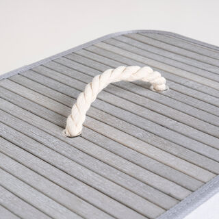 Cottage grey bamboo hamper 40*30*60 cm