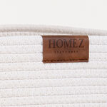 Homez woven basket 30*33 top white & bottom grey with hidden handle image number 3