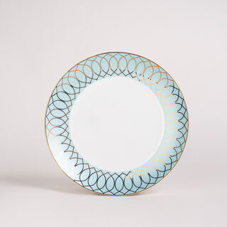 لا ميسا طقم عشاء بورسلان ذهبي/فيروزي 18 قطعة