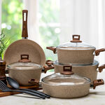 Alberto Granite 9Pcs Cookware Brownstone Color image number 8