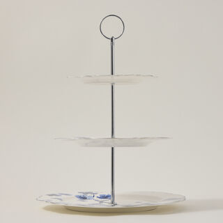 La Mesa Flwr 3 Tiers Cake Stand Blue 