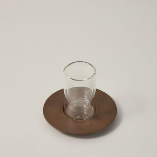 دلتي طقم أكواب شاي وفناجين قهوة سعودية زجاج وخشب 18 قطعة
