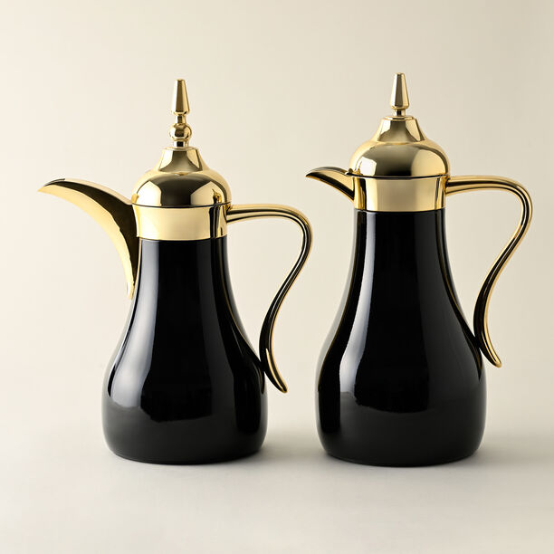 Dallaty gold and black steel flask 1L + 700ml 2 pcs image number 0