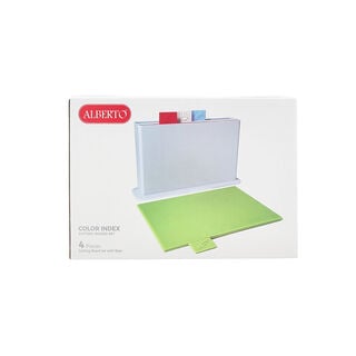Alberto 4 pieces cutting board with blue holder 30*20 cm