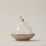 Dallaty beige porcelain date bowl with lid 13*13*12 cm image number 0