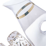 7 Pcs Glass Drink Set Tashkeel Pattern Gold image number 6