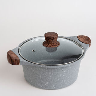 Alberto 7 piece grey granite cookware set