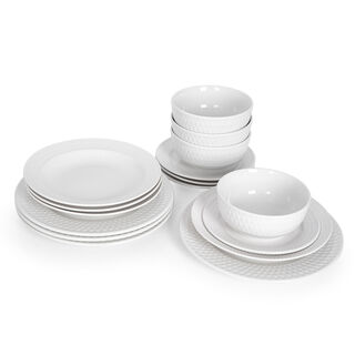 La Mesa 16 Pieces Dinner Set Embossed White