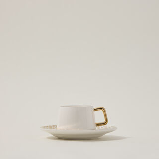 دلتي طقم فناجين قهوة تركي بورسلان لون ذهبي وأبيض 12 قطعة