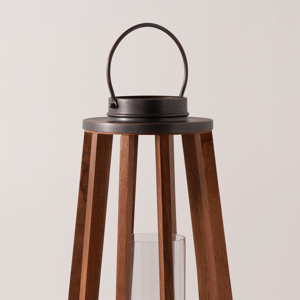 Homez wood and metal lantern 31*31*54cm image number 2